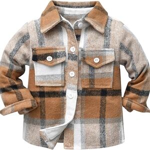 Plaid Button-Up Kids Shirt 0006